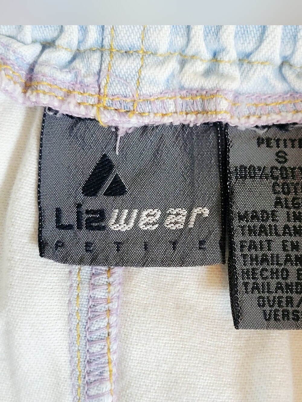 Vintage '90S White wash Paper Bag Waist Women's Jean Shorts P Small - Picture 5 of 10
